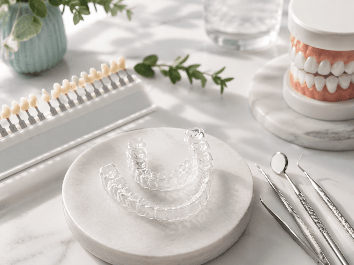 Clear aligners and dental shade guides